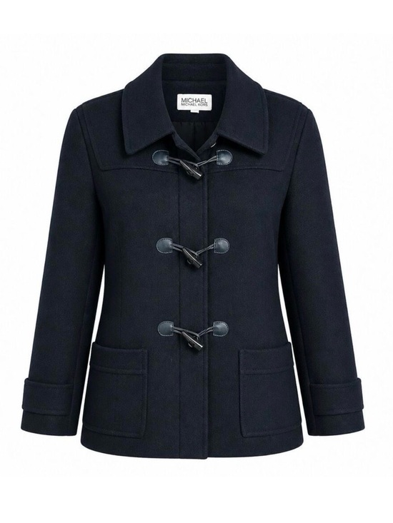 MICHAEL Michael Kors Jackets & Blazers - MICHAEL Michael Kors Black Toggle Hooded Pea Coat